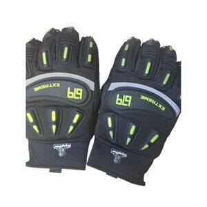 Extreme 619 Protective Work Gloves - Black with Neon Green Accents Med